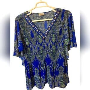 Catherines 1X 18-20 Dressy Beaded and Sequin Top